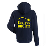 NEW hoodie adult navy met rits see you on court