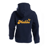 NEW hoodie kids met rits naam navy