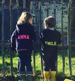 NEW hoodie kids met rits naam navy
