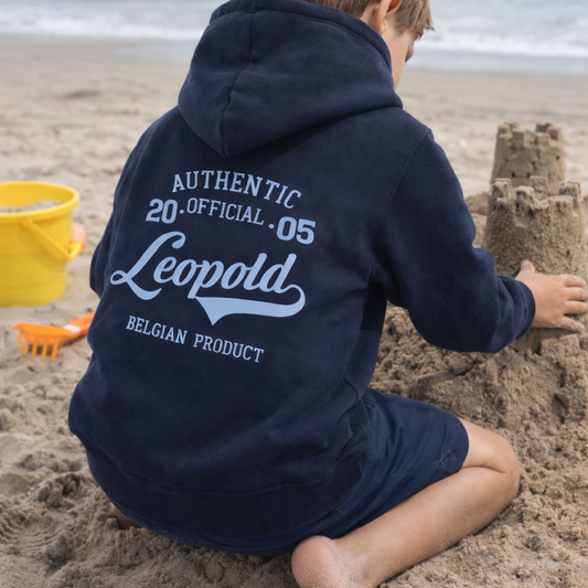 NEW hoodie kids met rits navy authentic