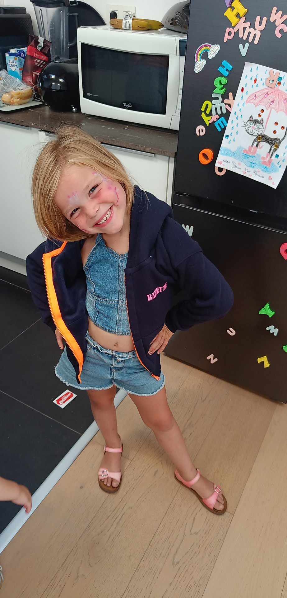 NEW hoodie kids navy met rits design/logo