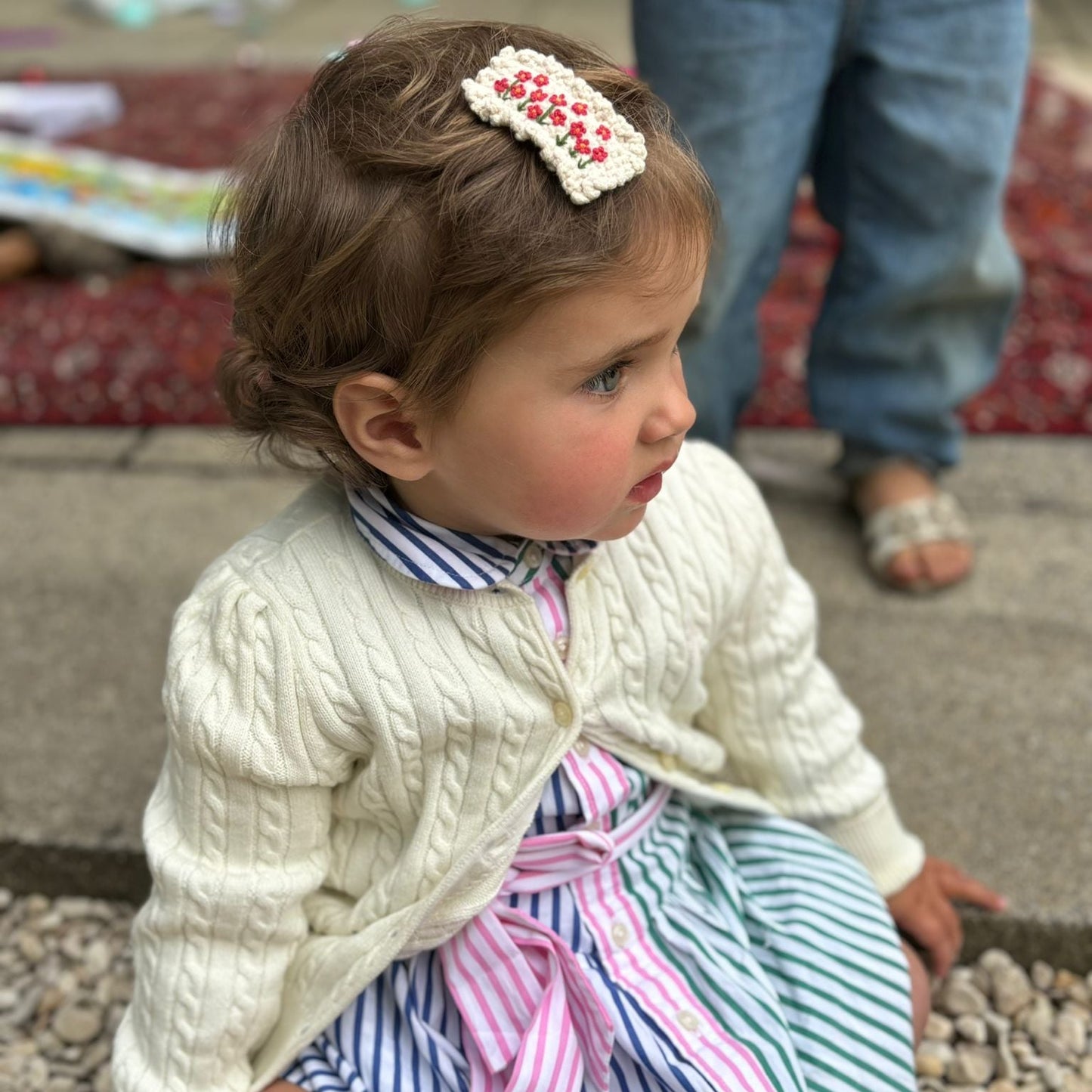 geborduurde clip Rosegarden