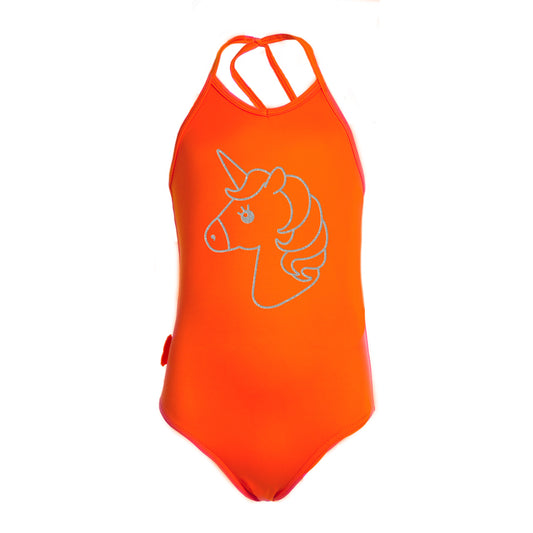 BADPAK FLUOORANJE UNICORN