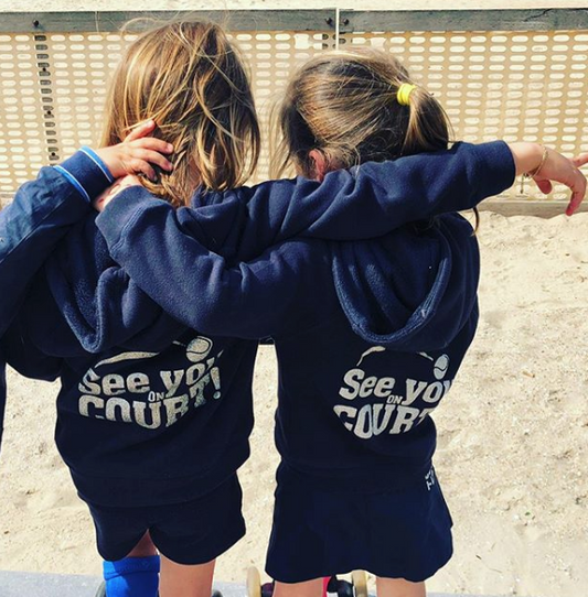 NEW hoodie kids navy met rits see you on court