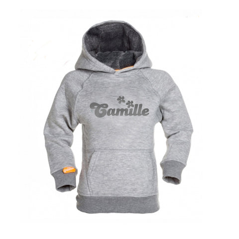 hoodie kids naam grijs