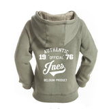 hoodie kids met rits kaki authentic