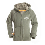 hoodie kids met rits kaki authentic